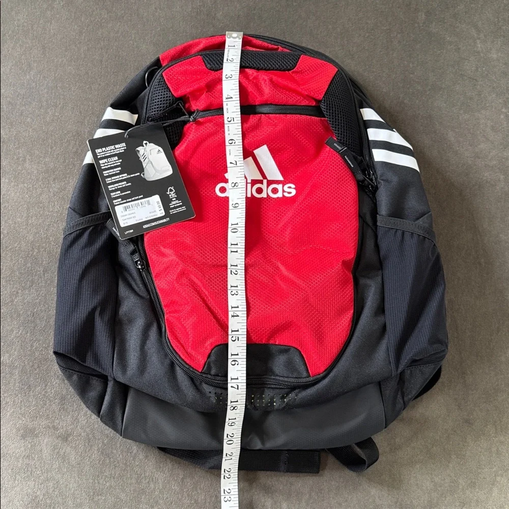 Unisex Adidas Stadium 3 Backpack Team Power Red Soccer Ball CleatCompartment NWT